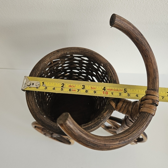 Vintage Bamboo & Wicker TRICYCLE Plant Stand Boho Decor Rattan Bike - Picture 5 of 8